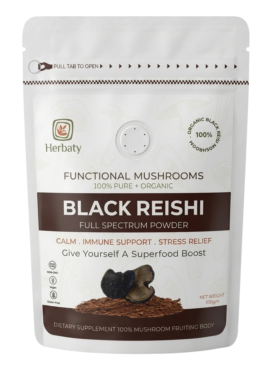 Black Reishi Mushroom Powder from Herbaty Organics