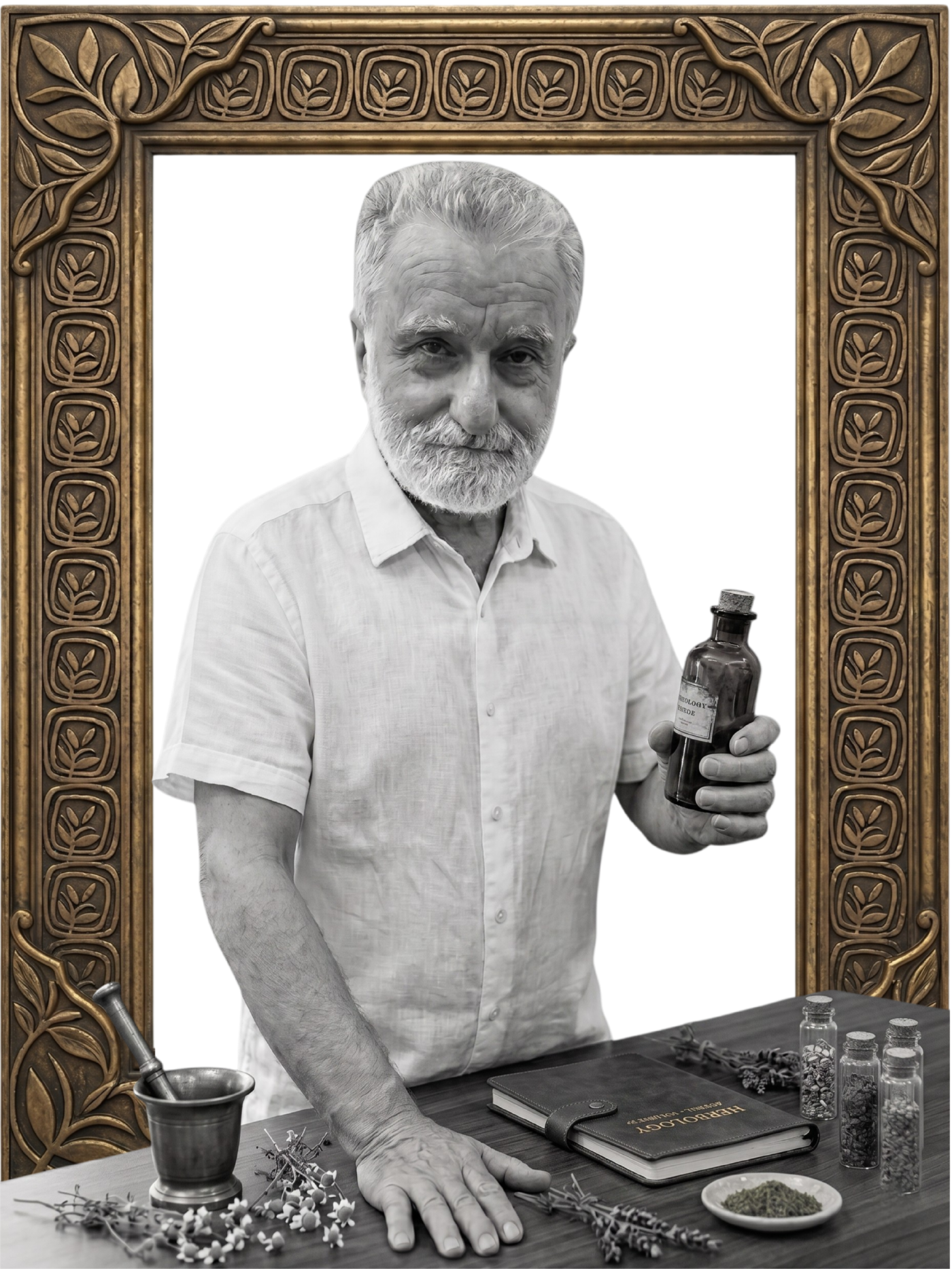 Herbaty founder and herbalist, framed