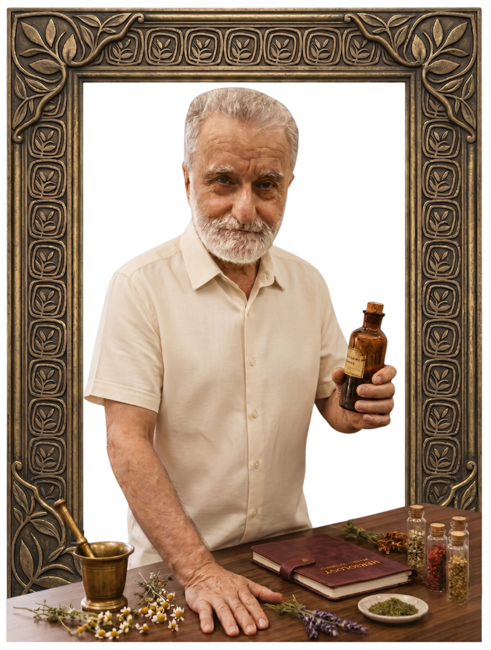 Herbaty founder and herbalist, framed